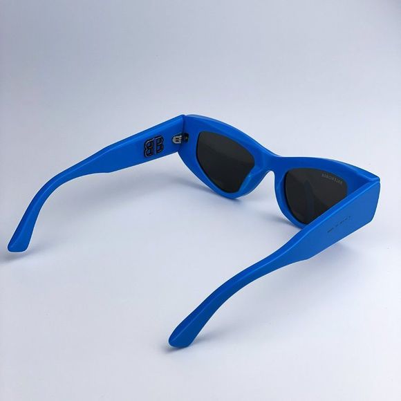 🔥 Balenciaga BB0243S 004 Sunglasses Blue Grey Cat Eye Unisex - Picture 9 of 12